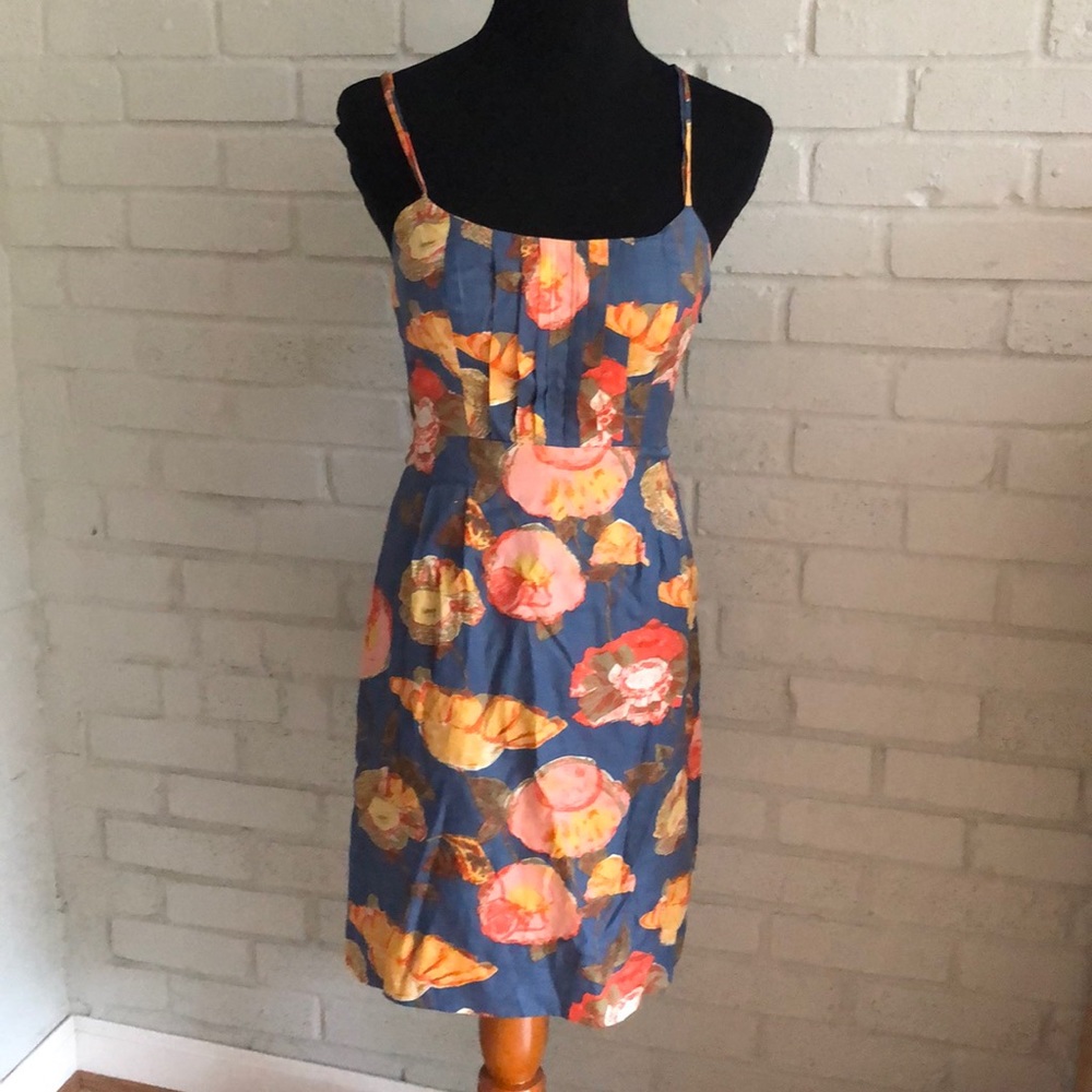 Anthropologie Maeve silk summer floral dress